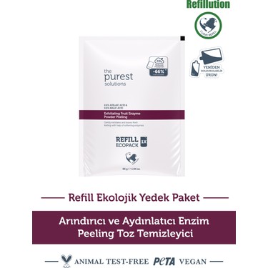 The Purest Solutions Arındırıcı ve Aydınlatıcı Enzim Peeling Toz Temizleyici 55 gr (%0,6 Azelaic Acid & Malic Acid)