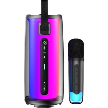 Mikado Md-17bt Capella Siyah 10w 1 Rgb Mikrofonlu Transparan/Bt/Tf Kart/Aux/Usb Tws 1800 Mah