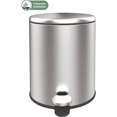 Primanova Cigo Pedallı Çöp Kovası 6 LT Mat Metal