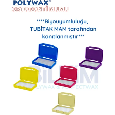 Polywax 5 Adet Karışık Aromalı Ortodonti Mumu- Diş Teli Mumu - Braket Mumu Wax- Ortodontik
