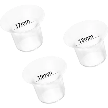 Bebebao Göğüs Pompası Kalkanı Silikon Flanş Küçültücü 17-18-19 mm 3'lü Set  (P1 - Ekpress Model