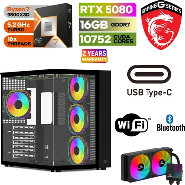 MSI Ddr5 – Rtx 5080 16 GB – Ryzen 7 9800X3D - 32GB - 64GB Fiyatı