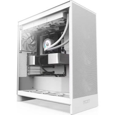 NZXT H7 Flow (2024) Beyaz Temperli Cam USB 3.2 ATX Mid Tower