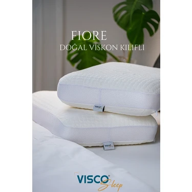 Visco Sleep Visco Yastık Ergonomik Yastık Fiore Doğal Viskon Kılıflı Yastık 65 x 40 x 14 