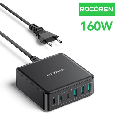 Rocoren 160W 3*type-C ve 3*usb-A 6 Portlu Şarj Cihazı Laptop Fiyatı