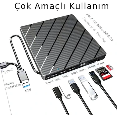 Valkyrie Harici CD DVD Okuma Yazma USB 3.0 Hub Çok Amaçlı Fiyatı