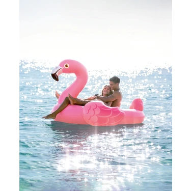 Şişme Pembe Flamingo Deniz Yatağı – 178X135X97 cm | Tutma Kulplu Dev Havuz