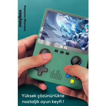 Taşınabilir Oyun Konsolu 3.5 Inç IPS Ekran Retro 6500 Oyun Atari Sega