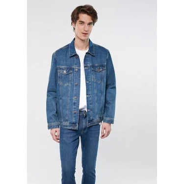 Mavi Drake Classic Denim Puslu Indigo Mavi Jean Ceket