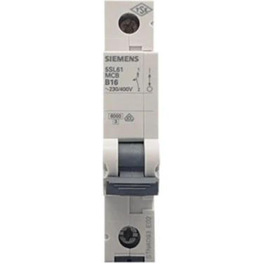 Siemens 5SL6116-6YA 1 Fazlı 16A B Tipi 6kA Otomatik