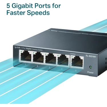 TP-Link TL-SG105 5 Port 10-100-1000 Mbps Switch Çelik Kasa Fiyatı