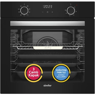 Simfer 8215 Airfry Plus, Siyah Cam Dijital,10