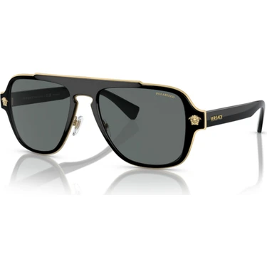 VERSACE 2199 1002/81 56 Erkek Güneş Gözlüğü Polarize Lens ve Mat Siyah Çerçeve ile Şık