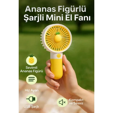 Sevimli Meyve Figürlü Şarjlı Taşınabilir Mini El Fanı ve Masa Fanı Soğutucu