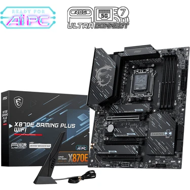 Msı X870E Gamıng Plus Wıfı Am5 Ddr5 8200MHZ(OC) 3x M.2  USB 40GBPS HDMI Dp 5g Lan Wıfı 7 Rgb