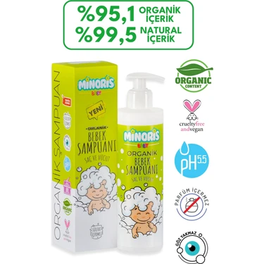 Minoris Baby Organik Bebek Saç ve Vücut Şampuan 400 ml