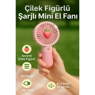 Sevimli Meyve Figürlü Şarjlı Taşınabilir Mini El Fanı ve Masa Fanı Soğutucu