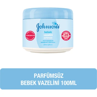 Johnson's Bebek Vazelini 100 ml Parfümsüz Alkol İçermeyen Hassas Ciltler için Özel