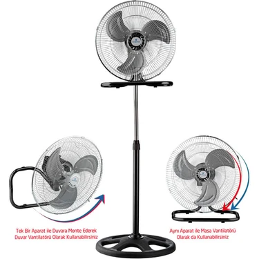 Rubenis Rbs-20 Plus Pro 130 Watt Sanayi Tipi Vantilatör Geniş Salınım Açısı ve Ayarlanabilir