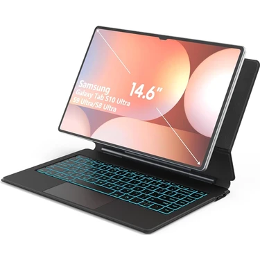 Samsung Galaxy Tab S8 Ultra/ S9 Ultra/ S10 Ultra 14.6 Inç Uyumlu Magic Keyboard Touchpad Rgb Işıklı