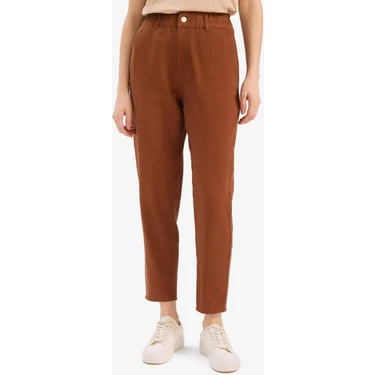 DeFacto %100 Pamuk Paperbag Gabardin Kumaş Pantolon