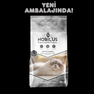 Nobilus Aktif Karbonlu Koku Hapseden, Topaklanan, Tozsuz Kedi Kumu 10 Lt Anti Bakterial