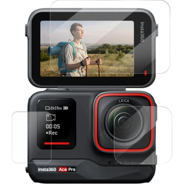 Ayex INSTA360 Ace / Ace Pro Temperli Cam Ekran ve Lens Koruyucu Film