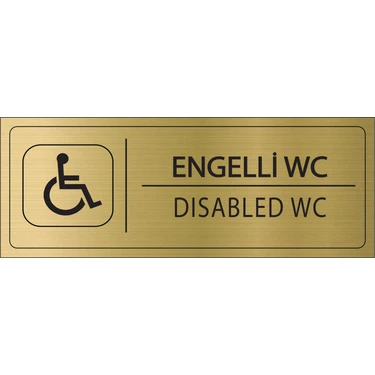 Mayeka Engelli Wc Isimlik Altın Metal Kapı Isimliği Levhası Yönlendirme