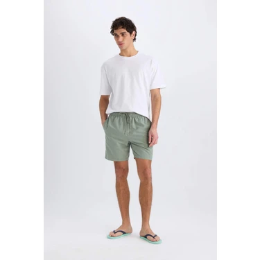 DeFacto Regular Fit Kısa Boy Yumuşak Tuşeli Deniz Şortu
