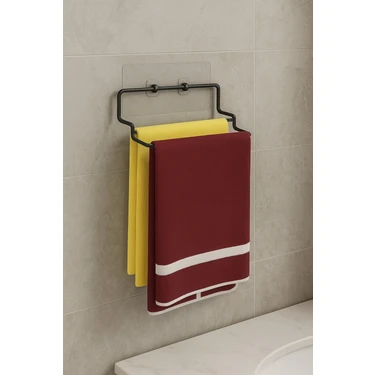 Yapışkanlı Havluluk Havlu Askısı Metal Havlu Tutacağı Banyo Mutfak Havluluğu Lüks