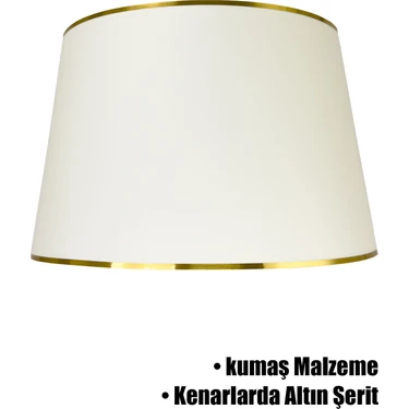 Krem Gold Şeritli Lambader