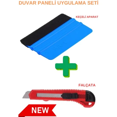 Duvar Paneli Uygulama seti 1 Adet Keçeli Ragle 1 Adet Falçata Pratik Duvar Paneli Kağıdı Folyo
