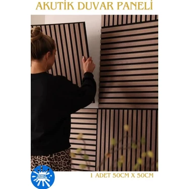 Renkli Duvarlar 50X50CM 1 Adet Dekoratif Akustik Panel 3mm Keçe ve 8mm Mdflam Salon Ofis Duvar