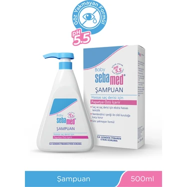 Sebamed Baby pH 5.5 Goz Yakmayan Formul Nemlendırıcı Etkılı Papatya Ozutlu Bebek Şampuanı 500