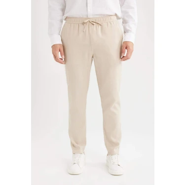 DeFacto Yazlık Jogger Keten Düz Paça Pantolon
