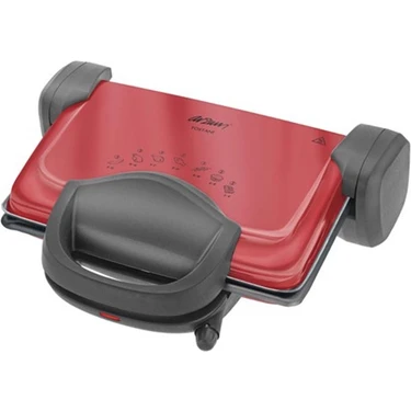 Arzum AR 287 Tostani 1800 W Çift Taraflı Yanmaz Yapışmaz Kaplama, Çıkarılabilir Plakalı Kırmızı