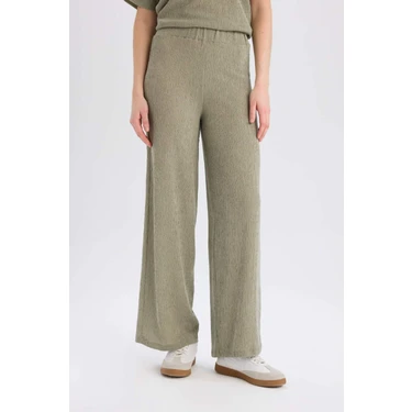 DeFacto Wide Leg Geniş Bol Paça Bürümcük Pantolon