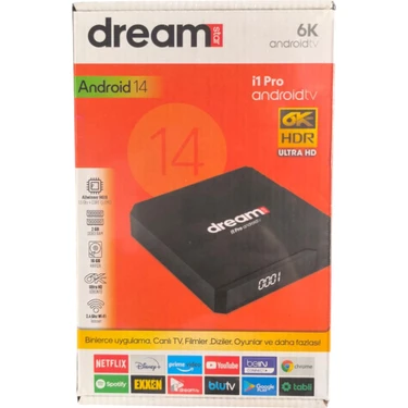 Dreamstar I1 Pro Android 14 6K Media Player Kutu 16 GB Depolama ve Wi-Fi Bağlantı