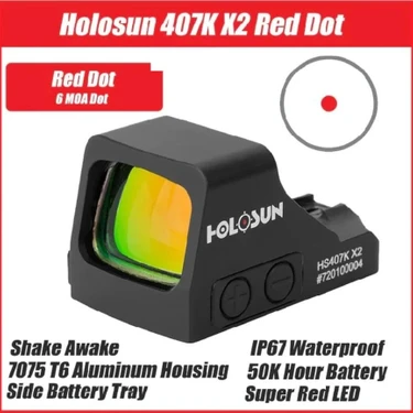 Holosun HS407K X2 Refleks Red Dot (6 Moa) Optik Nişangah Fiyatı