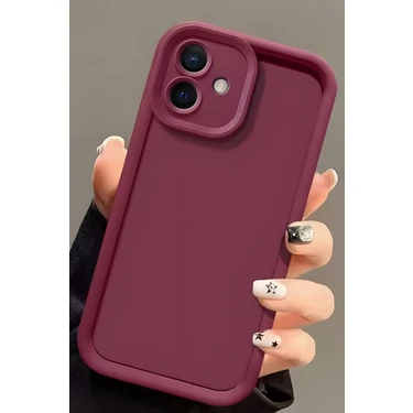 Fibaks Samsung Galaxy A06 Uyumlu Kılıf Kamera Korumalı Yumuşak Dokulu Darbe Emici Bordo Silikon