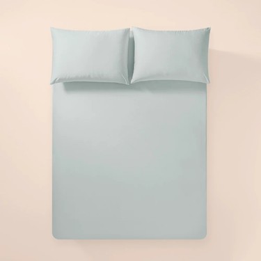 %100 Pamuk Percale Lastikli Çarşaf 160X200 cm Mavi - Pure Serisi