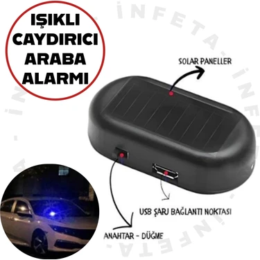 Araba Güneş Enerjili Hırsızlık Önleyici Caydırıcı Alarm Ledi 1