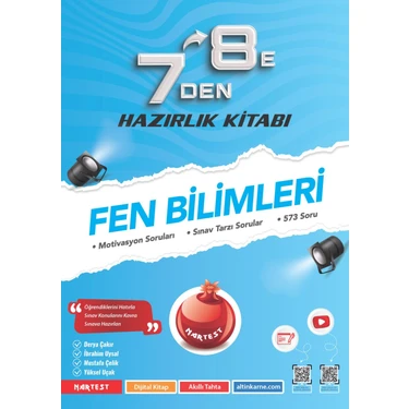 Nartest 7'den 8'e Hazırlık Seti Türkçe Matematik Fen Kitabı