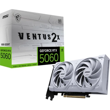 Msı VGA Geforce Rtx 5060 8g Ventus 2x Oc Whıte RTX5060 8gb Gddr7 128B DX12 Pcıe 5.0 X16 (3xdp