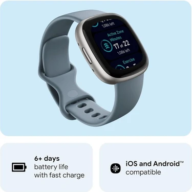 トレーニング用品 fitbit versa Fitbit Versa 4 Fitness Akıllı Saat, Gps, 7/24 Kalp Atış Fiyatı