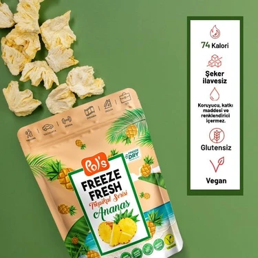 Pol's Freeze Fresh Dondurularak Kurutulmuş Ananas 20