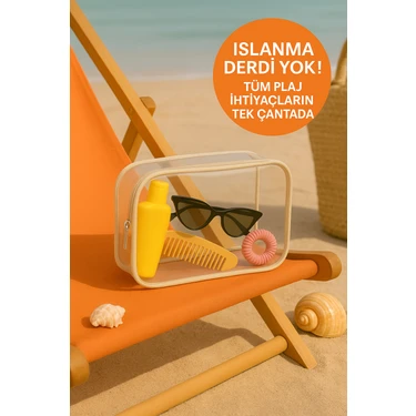 Su Geçirmez Şeffaf Plaj Çantası – Tatil Için