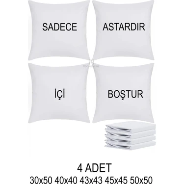Teksnil Home | 4 Adet Fermuarlı Kırlent Iç Astarı 5 Ebat Kırlent Içi Yastık Kılıf Astar Milt