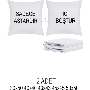 Teksnil Home | 2 Adet Fermuarlı Kırlent Iç Astarı 5 Ebat Kırlent Içi Yastık Kılıf Astar Milt