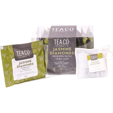 Tea Co Yaseminli Yeşil Çay 12 Adet Müslin Çay Torbası ile Doğal ve Katkısız Ferahlatıcı